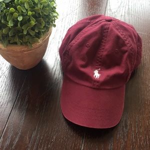 maroon polo hat
